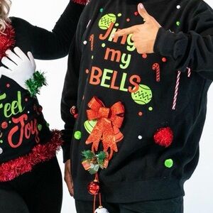 Festive Ugly Christmas Sweatshirt Matching Couples Outfit
